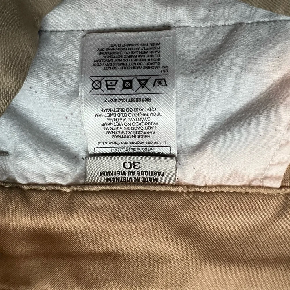 Adidas Men's Beige Flat Front Shorts - Picture 5 of 5